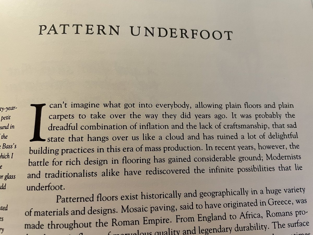 ClaraAndFritz's tweet photo. “It was probably the dreadful combination of inflation and the lack of craftsmanship, that sad state that hangs over us like a cloud and has ruined a lot of delightful building practices in this era of mass production” - Mark Hampton https://t.co/pJMmrs67xt