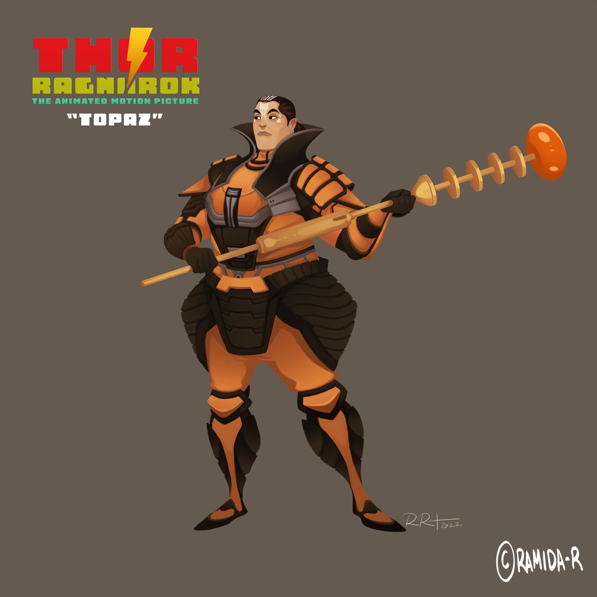 Fourteenth of my personal project redesigning characters from 
'Thor: Ragnarok' into an animated movie. 

'Topaz,' The Grandmaster's loyal bodyguard. I actually really enjoyed her character and in the movie, despite being a minor role.