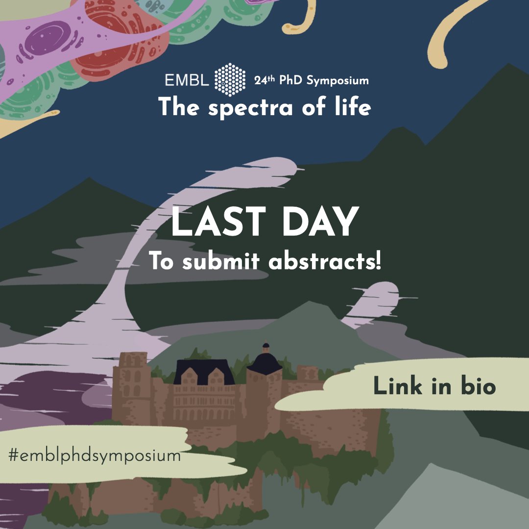 EMBLPhDSymp's tweet photo. Last day till the extended abstract submission deadline! Don't miss the opportunity to showcase your work in the EMBL PhD symposium!

📅 7 – 9 Dec 2022
📍 EMBL Heidelberg
📥 Abstracts (extended): 23 Sep 2022
👉 https://t.co/J2x7yQ0573

#emblphdsymposium #STEM #phd #embl #biology https://t.co/0UoqEQABTL