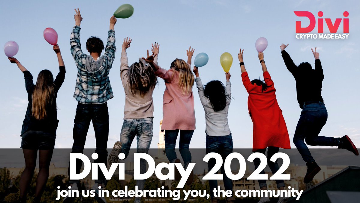 DiviProject's tweet photo. GM

Today is #DiviDay2022, and we are proud to have you with us. Stay tuned throughout the day, as we have some special things planned. 

@siege_worlds Tournament. 👀
#Space with #Giveaways 🙌
$DIVI Video premier 🎥 @AIRCOINS_App 🔥
And more...😎 https://t.co/GqTYuTejd5