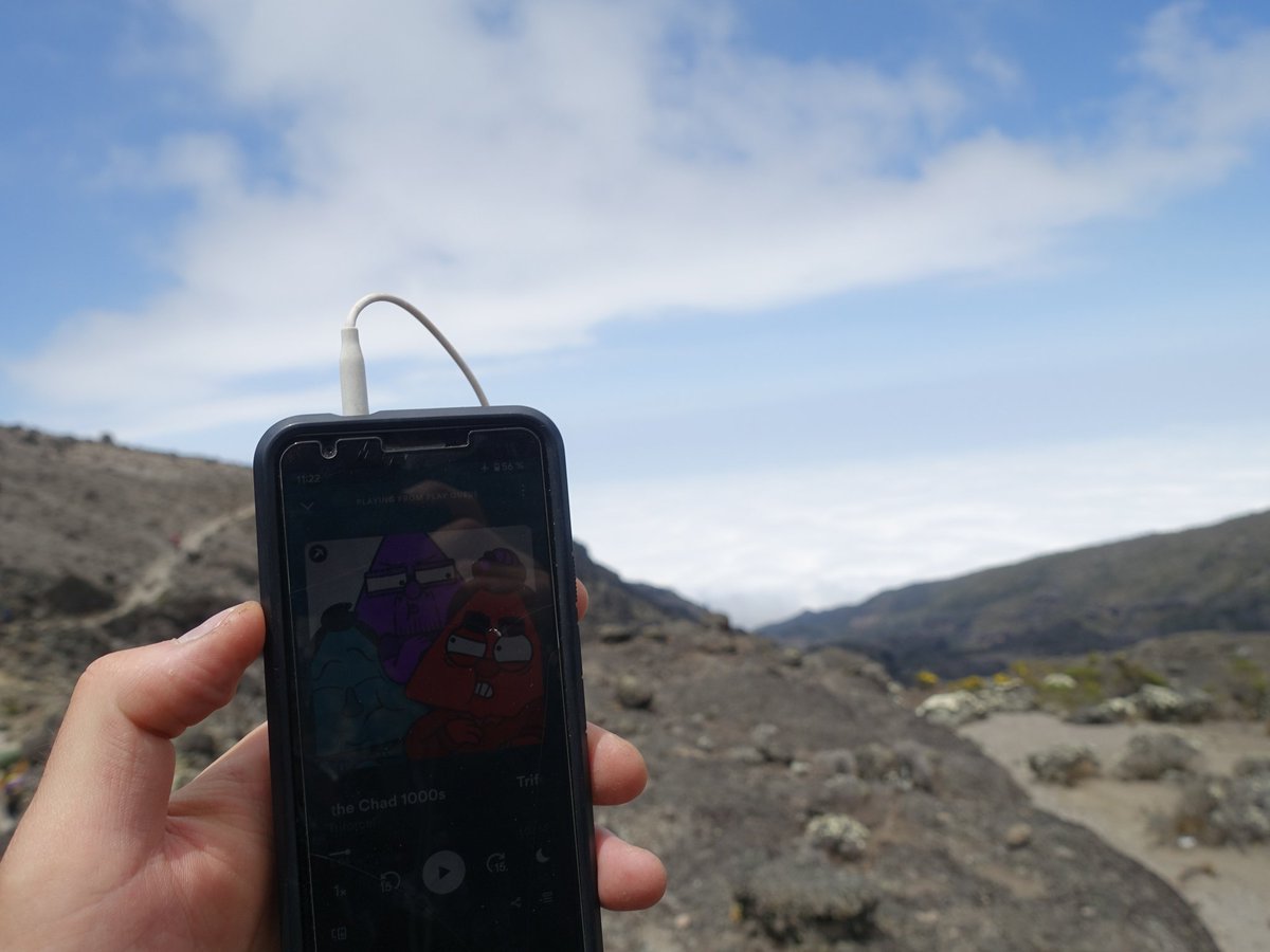 Vikinger31's tweet photo. @YogscastLewis @Sips_ @PyrionFlax  are we still doing cool Triforce listening pictures? Summited Mount Kilimanjaro last week with the help of my fav podcast. (1/3 Africa vacation podcast pics) https://t.co/ojcv5EmVad