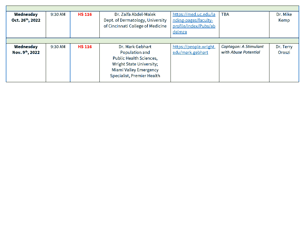 Updated PTX Seminar Schedule.