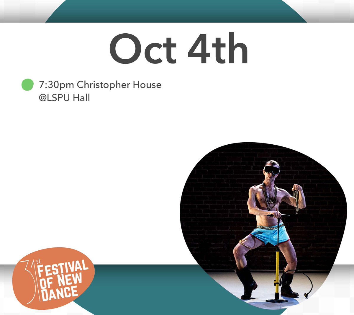NDanceWorks's tweet photo. FND31 Day 6, October 4th: 

"New Tricks" by Christopher House 7:30PM @ LSPU Hall

Get your Tickets NOW at https://t.co/QzlJLv694D individually or as a part of a bundle!

#NDW #FND31 #FestivalofNewDance #Dance #ModernDance #Festival #StJohns #Newfoundland #Labrador #ComeHome2022 https://t.co/zUJKUKzZT0