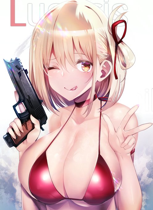 リコリコのちさたき😋
 #夏が終わりそうだし今年描いた水着絵を貼ろう 