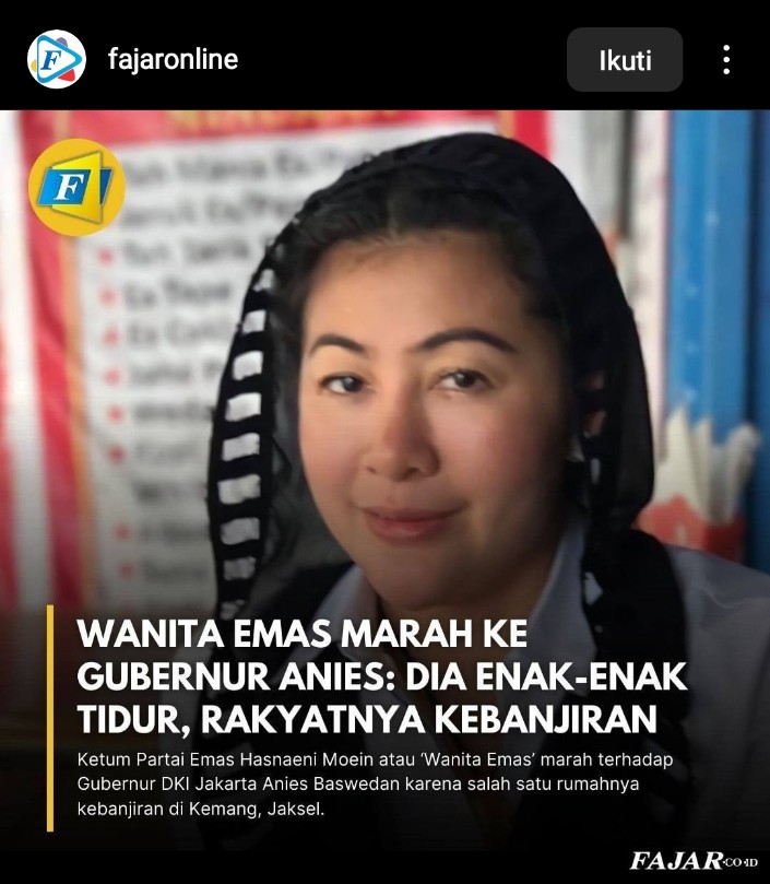 Wanita Emas Marah Ke Anies!! 
🤣🤣🤣🤣🤣