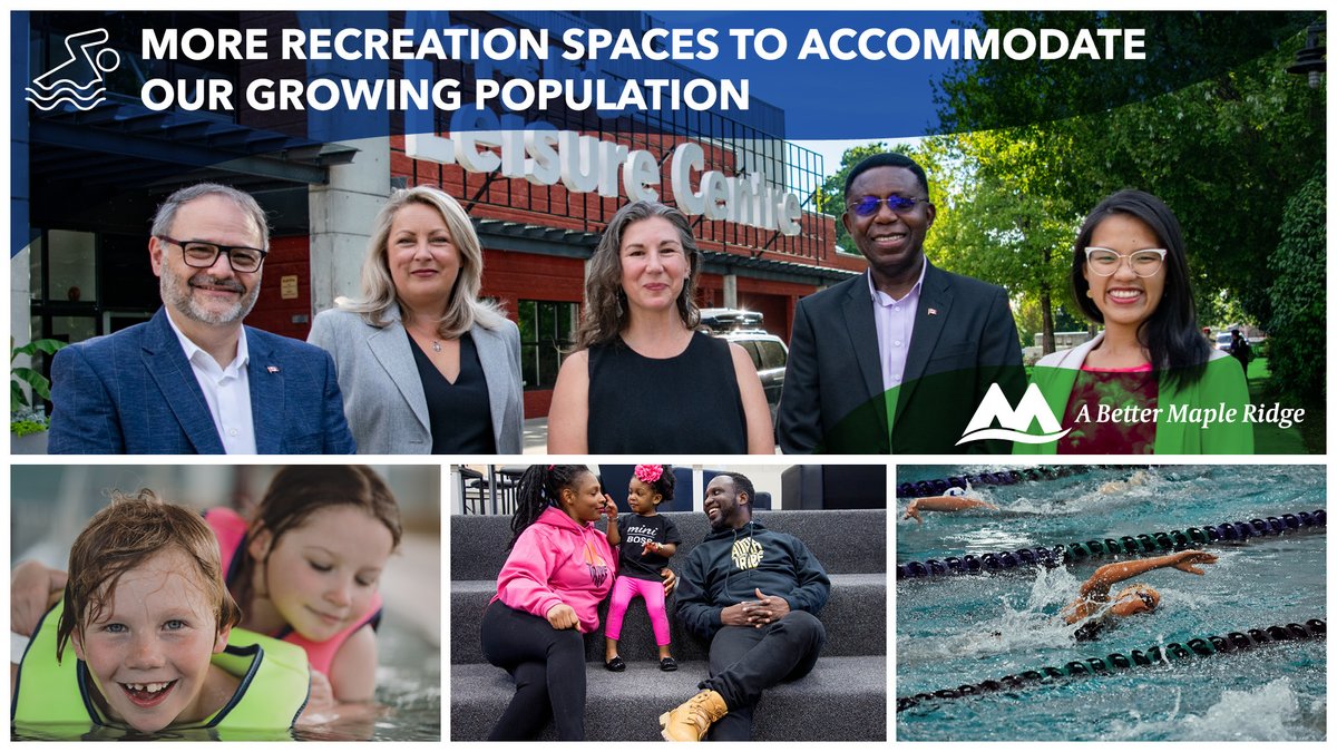ABetterMR's tweet photo. The Better Maple Ridge will focus on securing a new aquatic centre as well as more recreation spaces to accommodate the growing population in Maple Ridge. Read the news release here https://t.co/5bmc7lGz8O 
#yourmapleridge #abettermapleridge https://t.co/yxDrpyP3gu