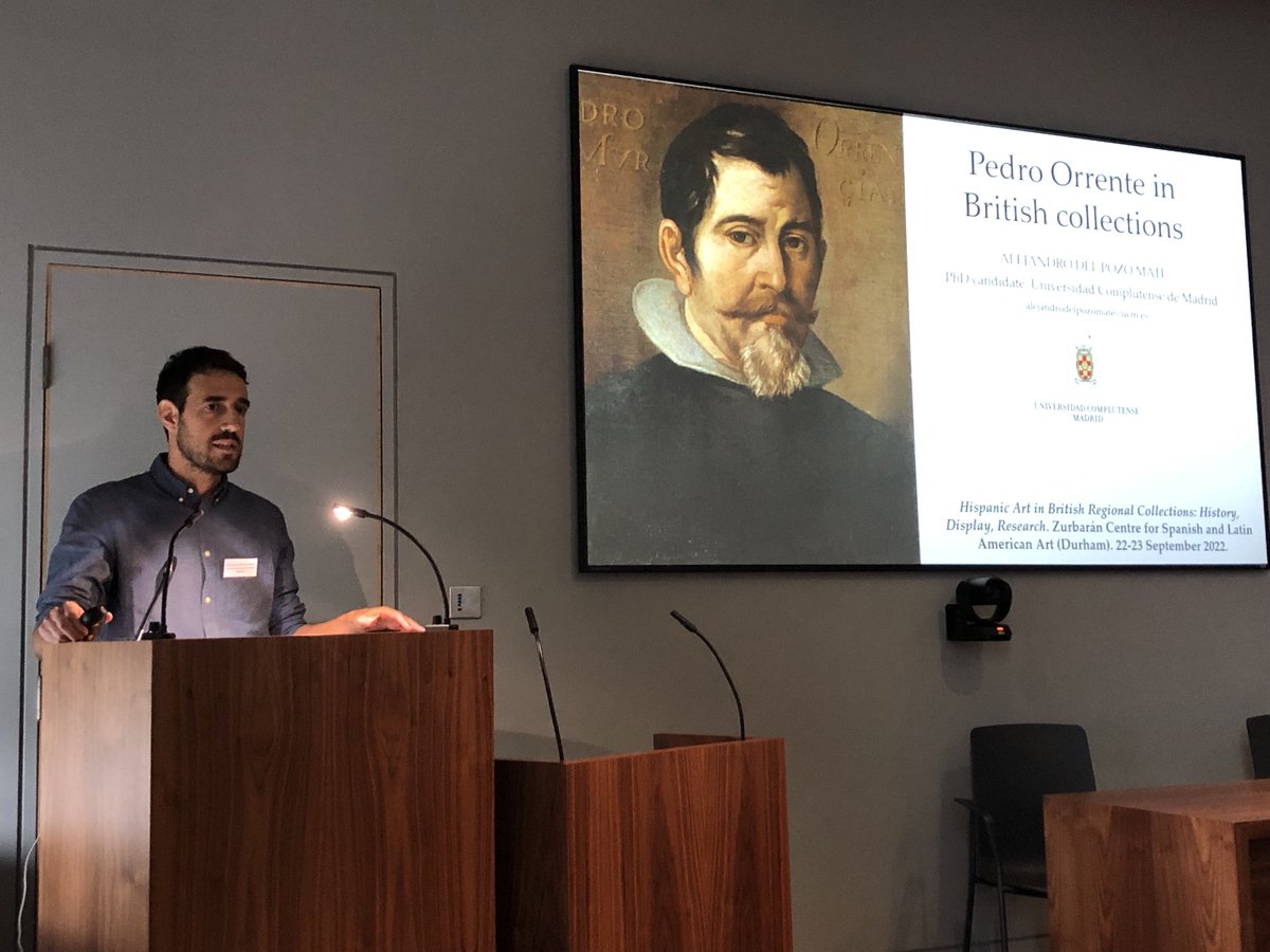 Alejandro del Pozo Maté of @coro_ucm talking during the @zurbaran_centre conference at @durham_uni on paintings of #Pedro #Orrente in #British #Regional #Collections @spanish_gallery @Aucklandproject #Hispanic #Art 
@spainculturept ⁦@DurhamArtsHums⁩