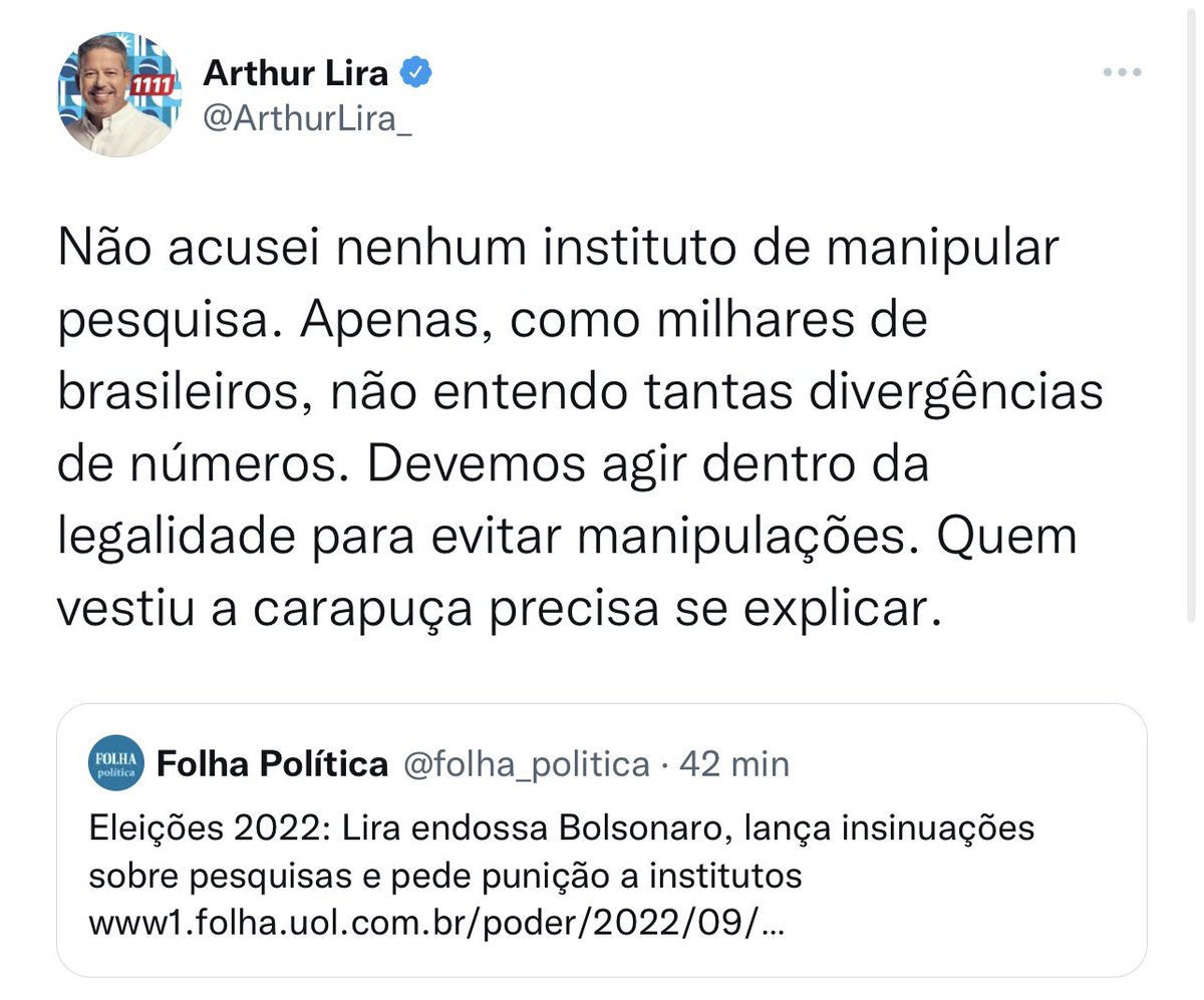 A imprensa já começou a atacar o Lira e a desinformar. Se você ousar questionar as empresas e instituições que a imprensa acredita cegamente, você estará cometendo um grave “crime”.