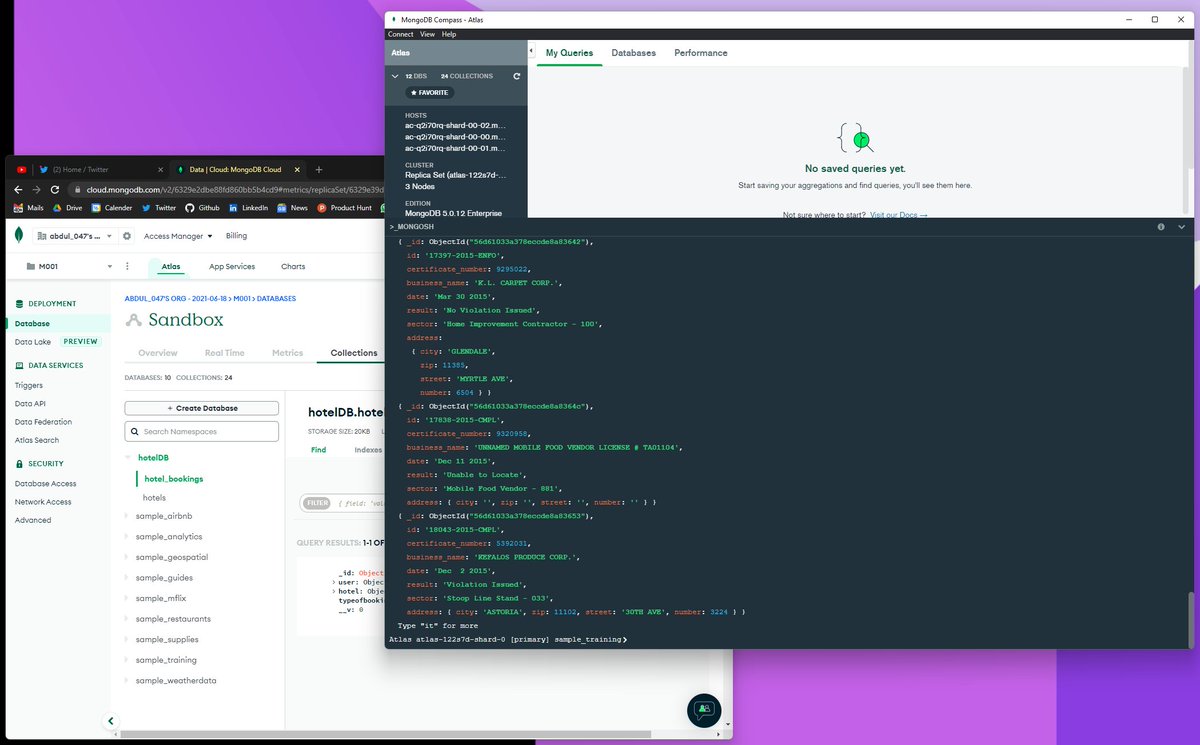 047_abdul's tweet photo. Day 9 of Tasky
-Started taking MongoDB University courses.
- Will soon take the M001 Exam.
- Studying Schema and Models in the Mongoose documentation and testing them on the SignUp Route.
@codeforindia_
@MongoDB
 
#tasky https://t.co/s3aLfZzU0g