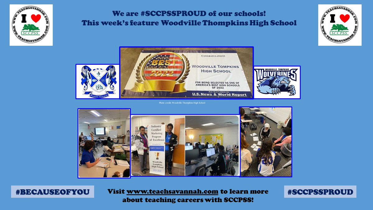 Team SCCPSS! Visit teachsavannah.com for employment opportunities. <a href="/WoodvilleSAV/">Woodville Tompkins</a>  <a href="/SCCPSS/">Savannah-Chatham County Public Schools</a>
