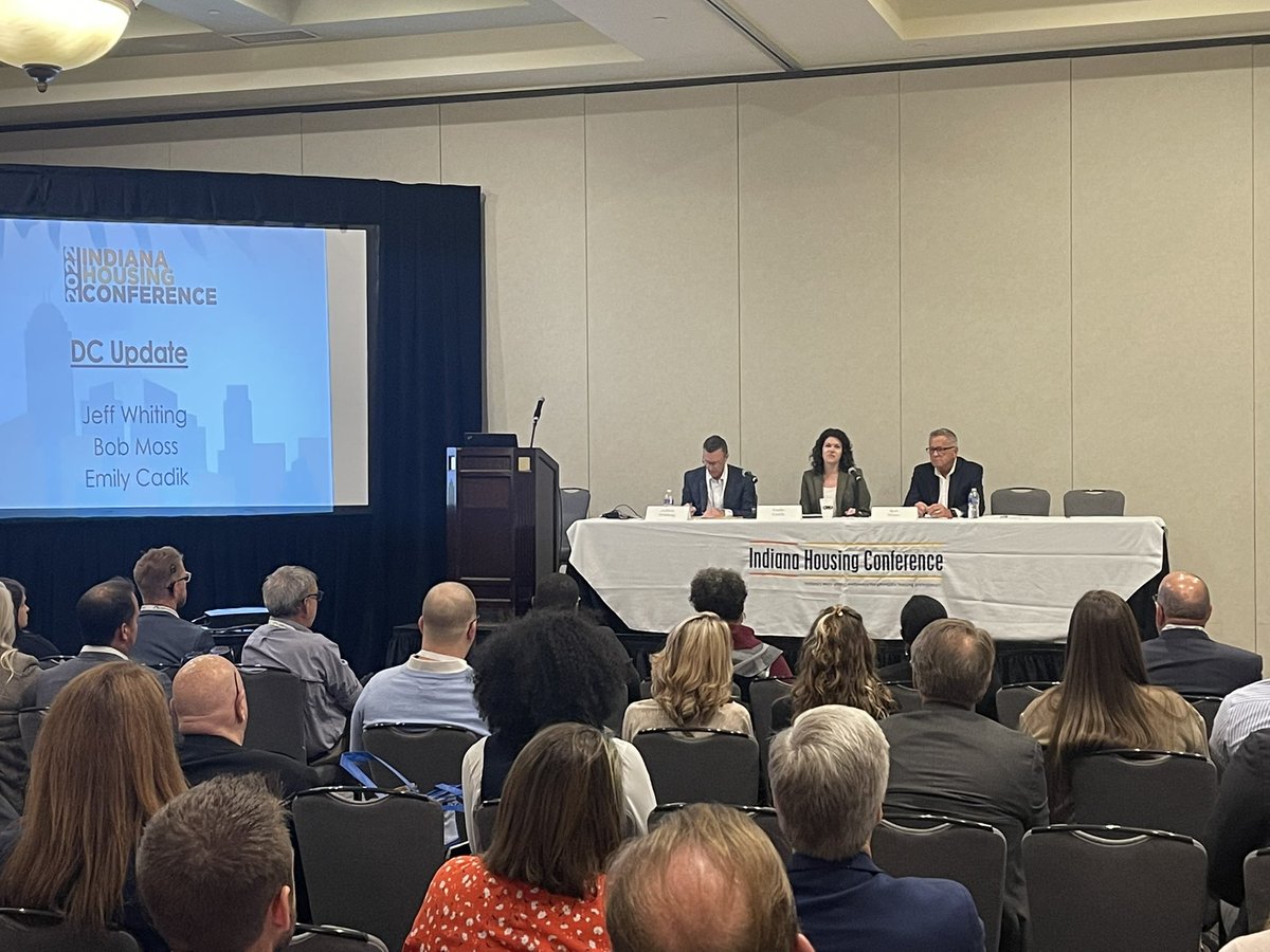CREA_LLC's tweet photo. Starting off strong at the #IndianaHousingConference! After a fun afternoon at @Topgolf yesterday, @JeffJwhiting opened up the conference with welcoming remarks, then a DC Update with friends @EmilyCadik & @BobMoss42! Come say hi at our booth to connect & learn about our impact! https://t.co/cNah2ChCxQ