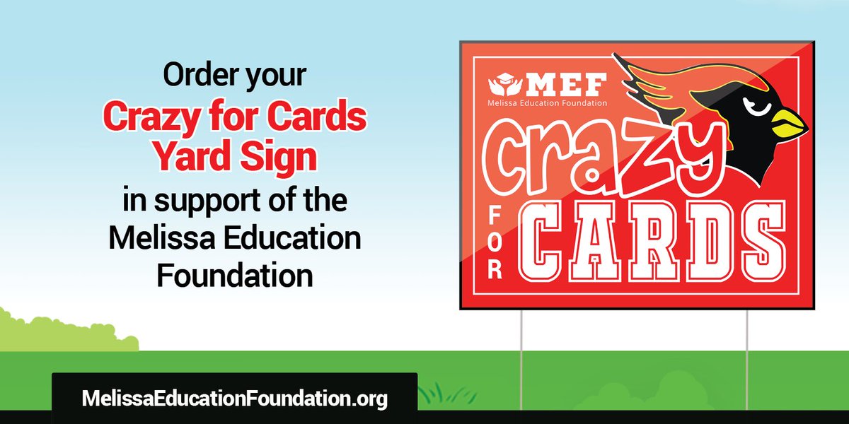 melissaisd's tweet photo. MEF launches "Crazy for Cards" yard sign fundraiser to support Melissa ISD students, teachers https://t.co/W5vUUkJauz #MelissaSchools https://t.co/qDbpauou72