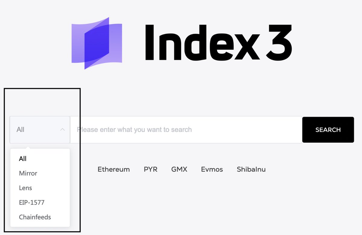 index3_io's tweet photo. Update:
Index3 now combines all the data from our current search sources. This means when you search on https://t.co/84AfmejehJ, it will sort the content from all sources by relevance and return the most relevant results. #Index3Update #Web3SearchEngine https://t.co/2qUehLUTo6