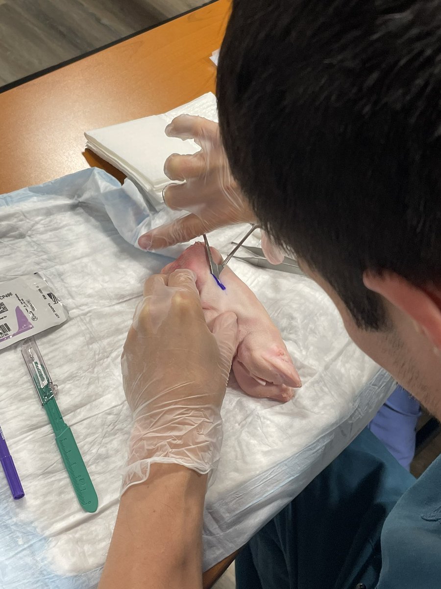 benraj95's tweet photo. @J_ferreri1 showing the #radres at Mather everything there is to know about port closures. Thanks to @JotDhillonDO for putting the suture workshop together. https://t.co/ad0tqB5kHG