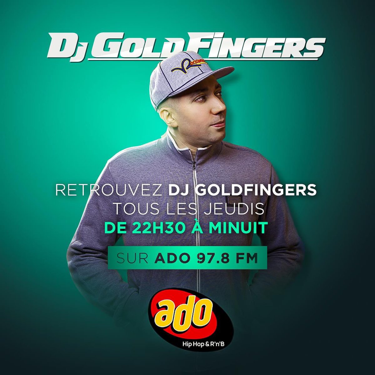 GOLDFINGERSDJ's tweet photo. Comme tous les jeudis retrouvez moi sur les ondes de ADO FM 97.8 de 22h30 a Minuit
lien de l'episode de la semaine derniere :
https://t.co/pXpwtUbbC2
bonne ecoute 😎#rap #rnb #dj @adolaradio #ado #adofm #radio #fm https://t.co/4PR98EpjDF