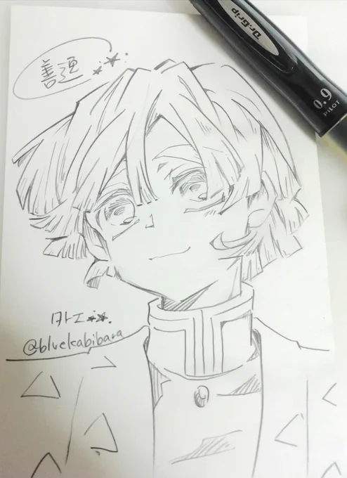 善逸⚡シャーペン画。 