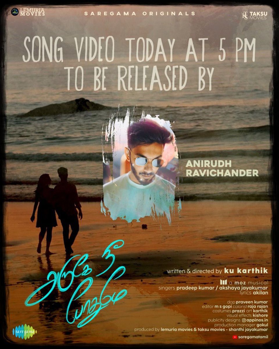 DisisvickyN's tweet photo. ArugeyNeePothumey music video to be released @menongautham sir and @anirudhofficial  sir thank you for the support 🎶💚👍                                           https://t.co/GvjVP6POub @saregamasouth @kukarthik1 @MOZmusiq @MahatOfficial @SGayathrie @pradeep_1123 @_Akshaya_J https://t.co/JGZle6NVJN