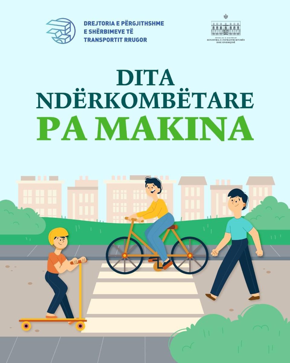 GreenCityAlb's tweet photo. 🍀 Sot është Dita Ndërkombëtare Pa Makina, e cila synon sensibilizimin e njerëzve që të shmangin të paktën për një ditë makinat e tyre 🚫🚗, të cilat emetojnë lëndë të dëmshme për shëndetin! 
#JetoniShëndetshëm #WorldCarFreeDay #DitaNdërkombëtarePaMakina #Green #LiveHealthy https://t.co/1ycDnHW8LK