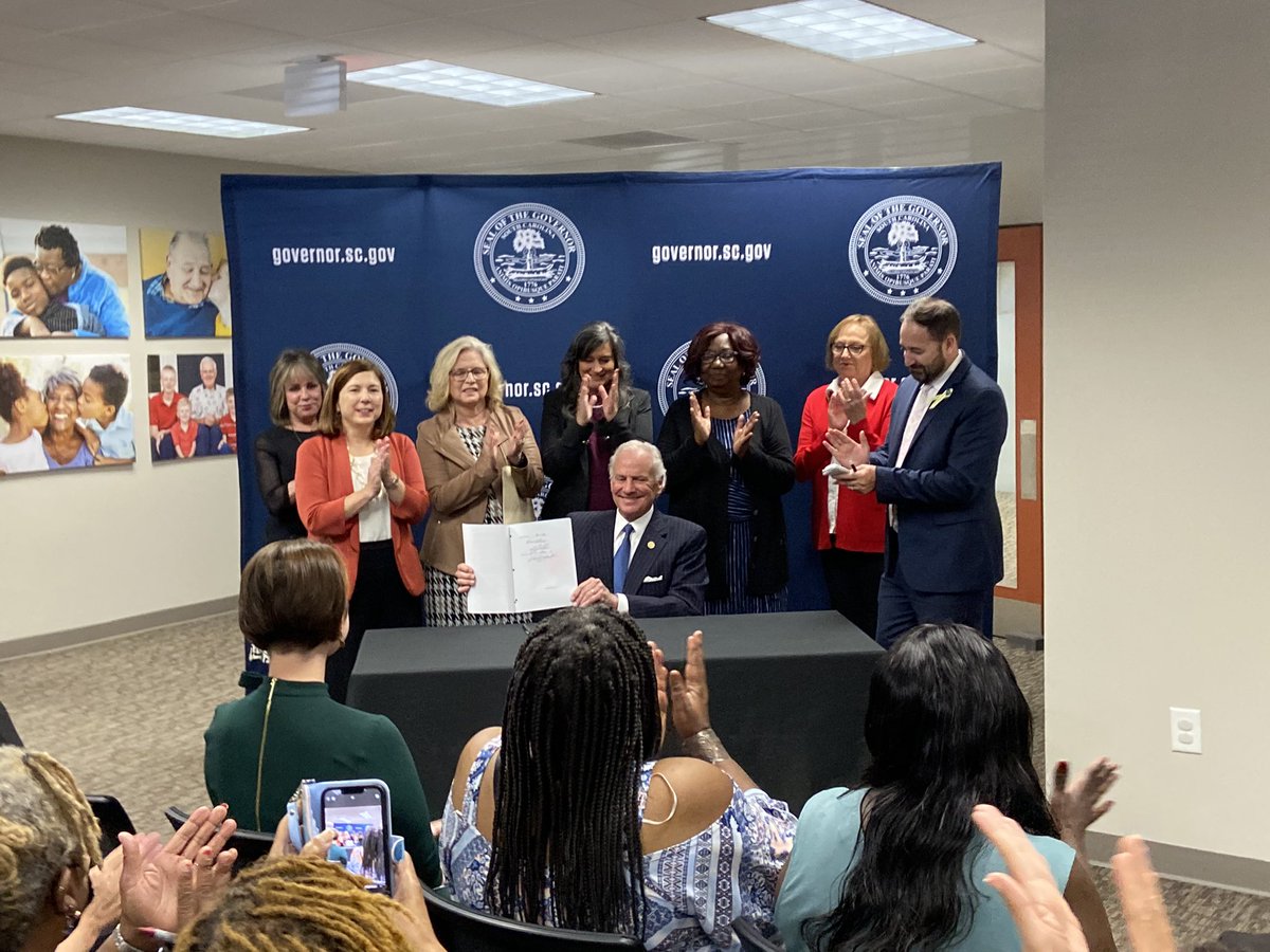 Mary Green (@marygreennews) on Twitter photo .<a href="/henrymcmaster/">Gov. Henry McMaster</a> ceremonially signs a new SC law allowing fictive kin — people who aren’t related by birth, adoption or marriage to a child but have a significant relationship with them — to receive resources + support from <a href="/SC_DSS/">SC Social Services</a> if they serve as that child’s kinship caregiver. .<a href="/henrymcmaster/">Gov. Henry McMaster</a> ceremonially signs a new SC law allowing fictive kin — people who aren’t related by birth, adoption or marriage to a child but have a significant relationship with them — to receive resources + support from <a href="/SC_DSS/">SC Social Services</a> if they serve as that child’s kinship caregiver.