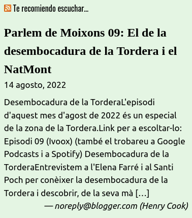 Mevoyaverpatos's tweet photo. Tinc un altre #podcast anotat al blog i que parla de #moixons ...i quin podria ser?
🥁🥁
#parlemdemoixons de @birdcatalunya ! a tope amb el vostre podcast|
Ja teniu un raconet més ☺️🍾
https://t.co/518TkHfdqJ https://t.co/Lv4EhTQuKl