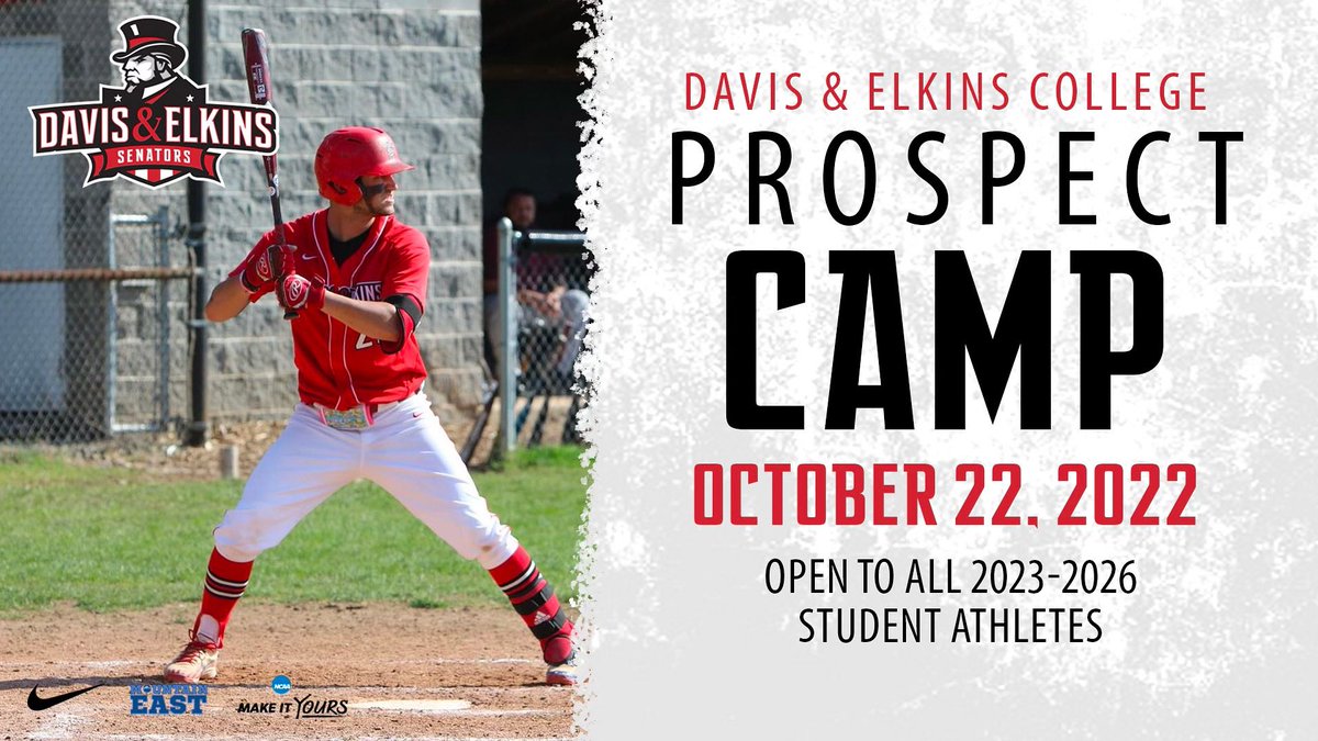 🚨PROSPECT CAMP🚨

We are a month away from the D&amp;E Open House followed by our Prospect Camp on October 22nd! The cost of the Prospect Camp is $50 and includes lunch.

Register for the Open House at visit.dewv.edu/event/241631?p… to receive the registration link for the Prospect Camp.