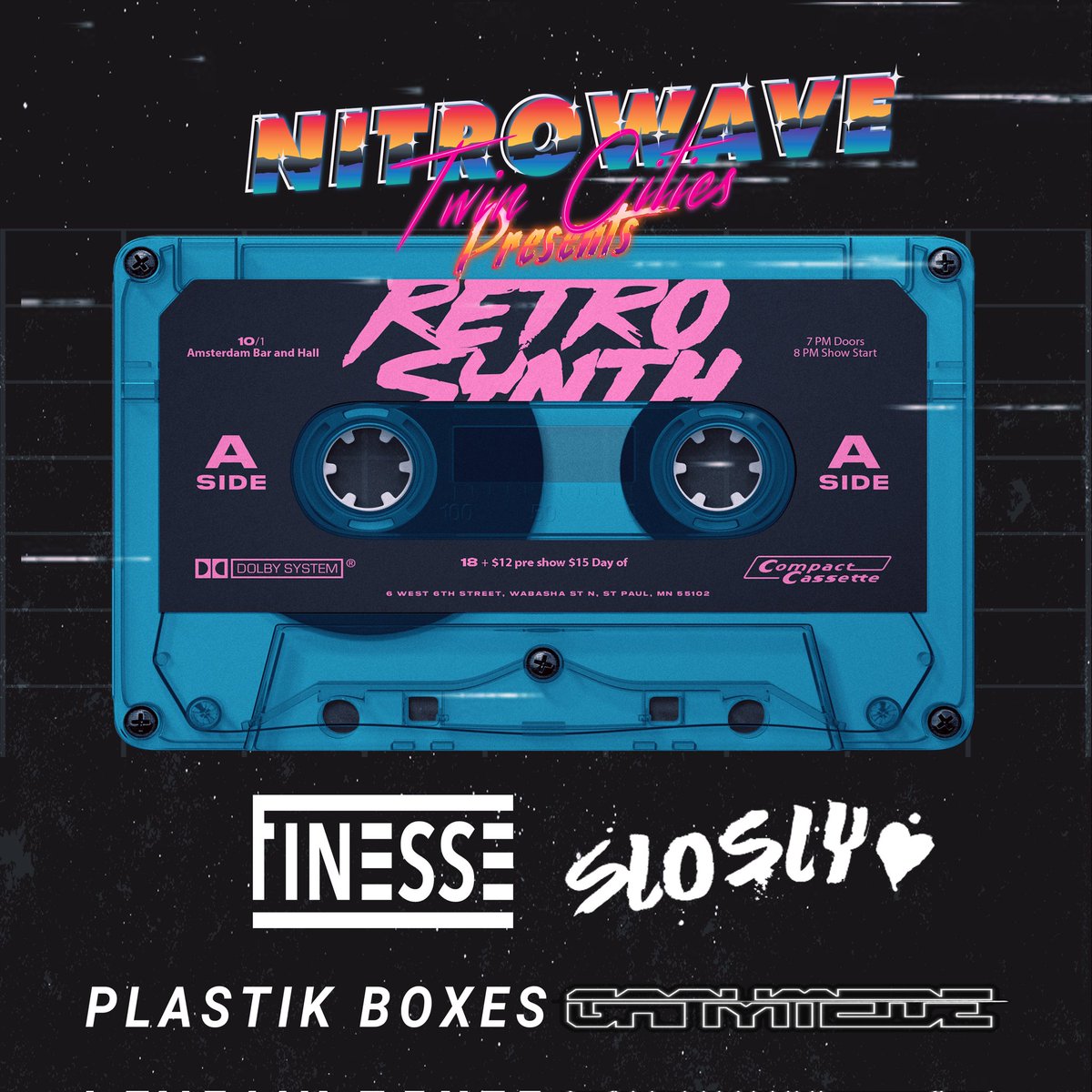 NitroWave Twin Cities (@nitrowavetc) on Twitter photo We're just over a week out. We proudly present <a href="/FinesseTruly/">Finesse</a> <a href="/sloslylove/">slosly</a> <a href="/plastikboxes/">Plastik Boxes</a> #Ganymede at <a href="/AmsterdamBar651/">Amsterdam Bar & Hall</a>
Get your tickets while they're still $12
eventbrite.com/e/nitrowave-tc… We're just over a week out. We proudly present <a href="/FinesseTruly/">Finesse</a> <a href="/sloslylove/">slosly</a> <a href="/plastikboxes/">Plastik Boxes</a> #Ganymede at <a href="/AmsterdamBar651/">Amsterdam Bar & Hall</a>
Get your tickets while they're still $12
eventbrite.com/e/nitrowave-tc…