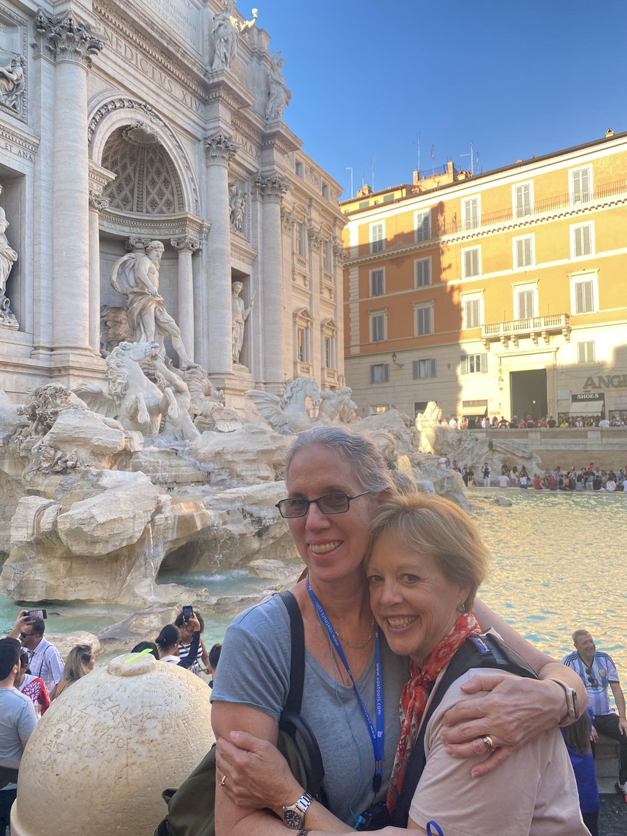frandurivage's tweet photo. @KPrez18 Ann Wilson and I (k83) reliving a moment from 40 years ago while visiting the Trevi Fountain. Here with our husbands. #studyabroad #K83 # Madrid @kcollege https://t.co/Ks3BaDXMYS