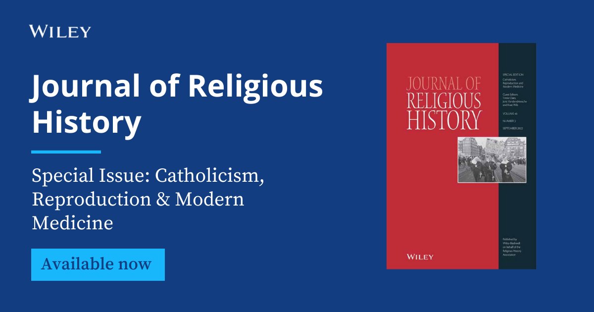 #Catholicism and medically assisted forms of reproduction/family planning have a difficult relationship.

Explore the topic in Catholicism, Reproduction & Modern Medicine, a special issue of @Journal_RH, guest-edited by @DrTinneClaes @joris_vdd @KaatWils: ow.ly/fXYt50KQg1p