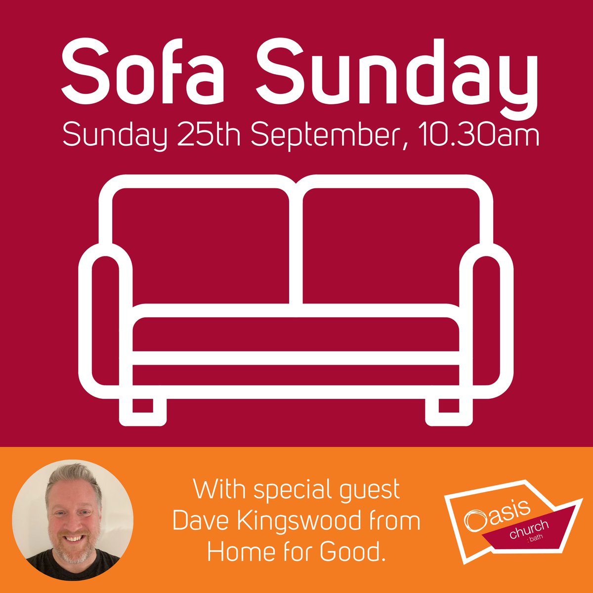 As part of our Rethinking the Bible series, Dave Kingswood from <a href="/H4G_Banes/">Home for Good Bath area</a> joins us to talk about how the bible has shaped his passion for vulnerable kids, particularly those who need to be fostered or adopted. Join us for refreshments from 10am, our service begins at 10.30am.