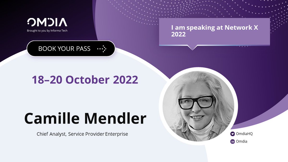 Chief Analyst <a href="/cmendler/">Camille Mendler</a>, one of our many inspirational #womenintech, will be speaking at <a href="/networkx_event/">Network X</a> #Amsterdam this October. Join her session for insights on leveraging WiFi, 5G and cloud to deliver enterprise services. Learn more: bit.ly/3BijJ6T #diversityintech