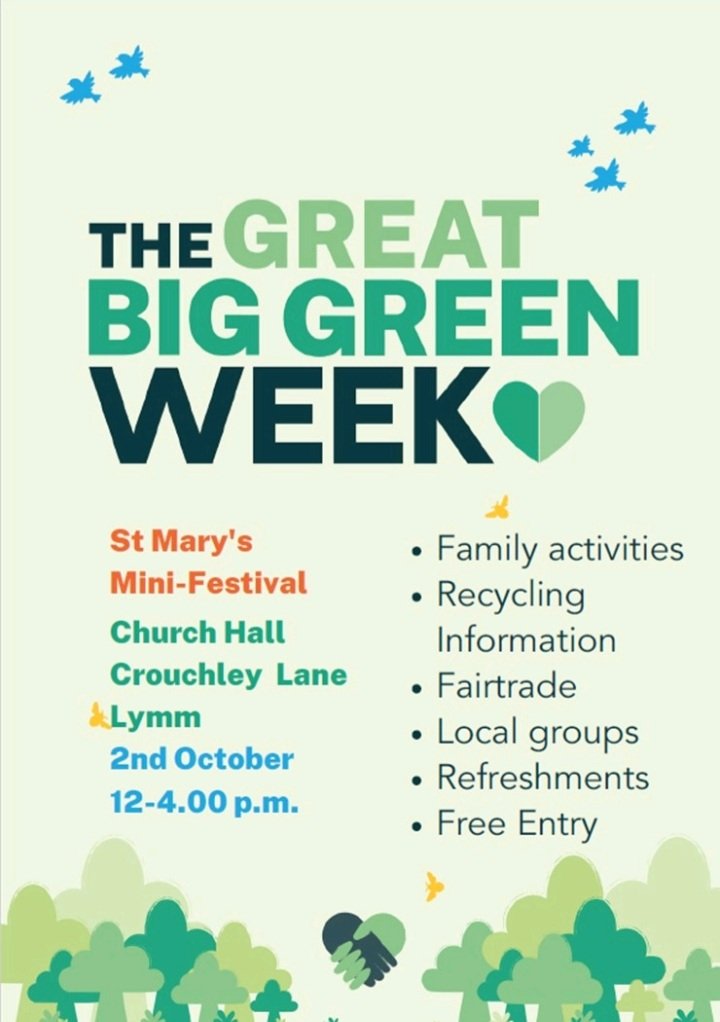 Great local event. #recycling #sustainable #fairtrade #green Pop down to St Mary's Church Hall, Crouchley Lane. Lymm. Oct 2nd from 12-4pm. Lots of local groups will be attending.