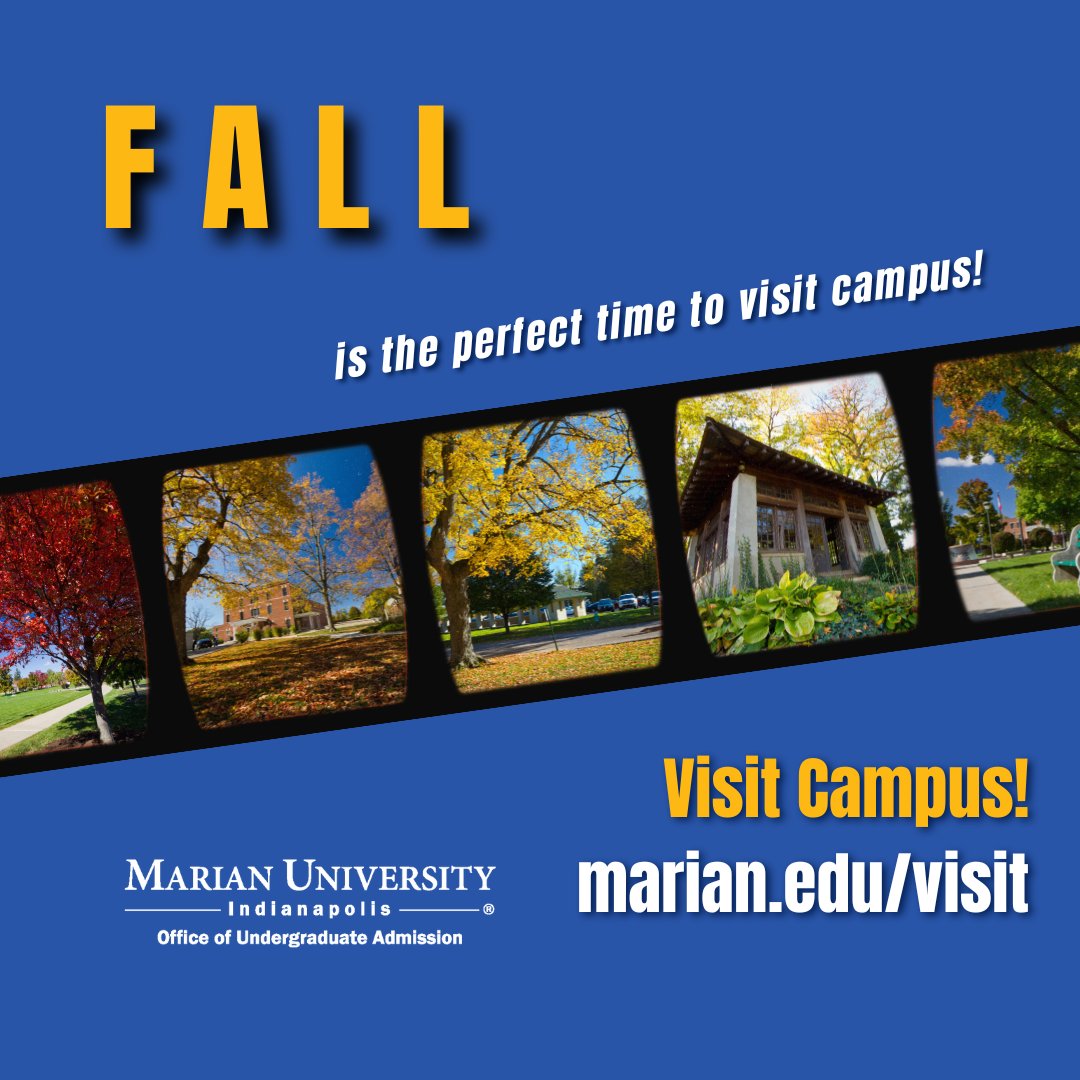 Happy Autumn Equinox!

Campus is alive with the buzz of fall and we are loving the cooler weather. It is the perfect time of year to officially visit campus! Head to our website to schedule your visit today!

marian.edu/visit

#GoKnights