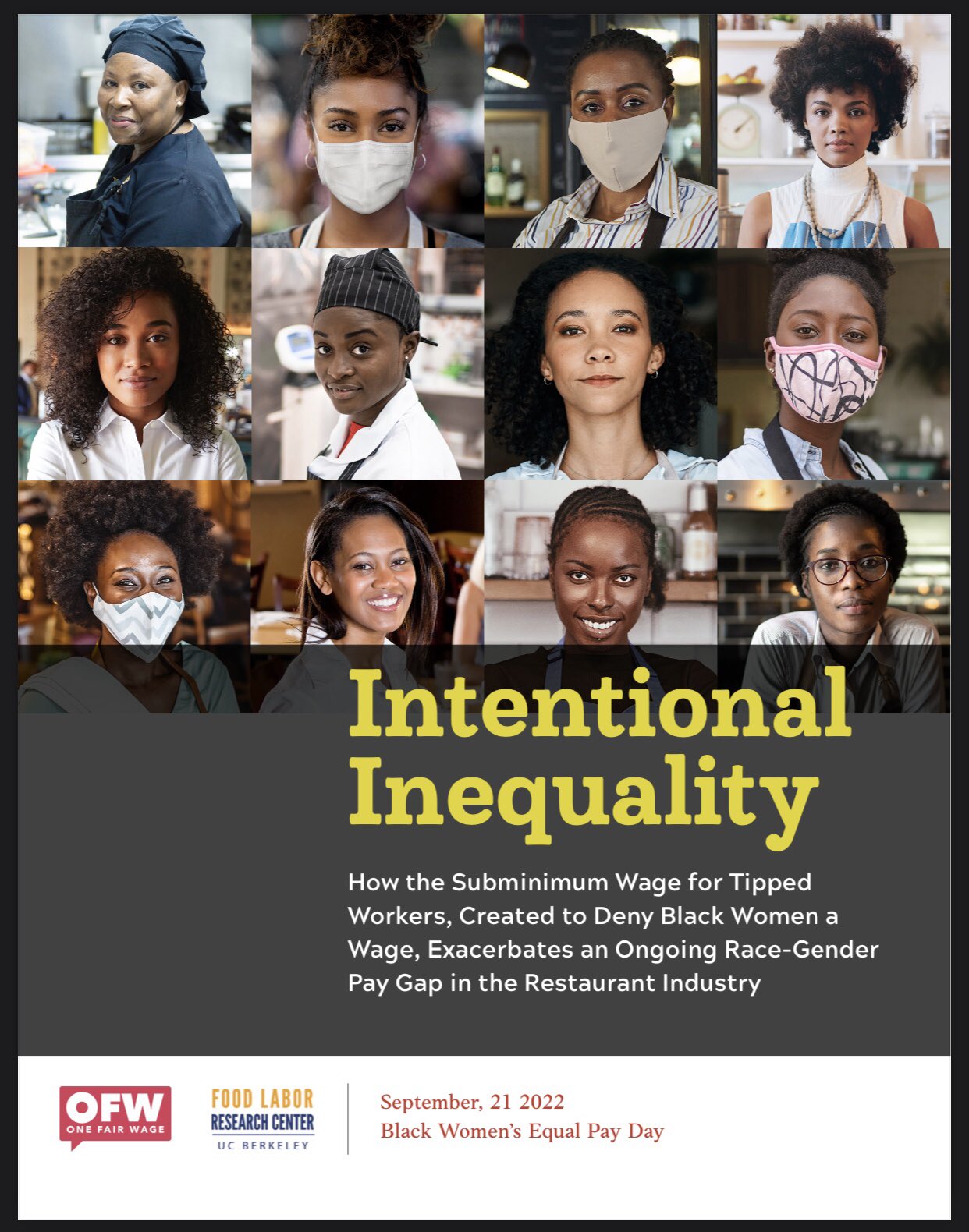 One Fair Wage Report: Intentional Inequality. SUBMINIMUM wage for tipped workers created to deny black women a wage