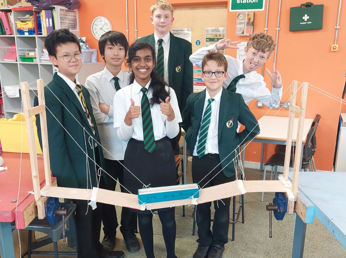 TootHillSTEM's tweet photo. The first #STEMClub of the term gets underway with a suspension building challenge. The students found it trickier than they imagined but we covered some good science relating to tension, compression, torsion and shear. #STEM #STEMeducation #TootHillSTEM https://t.co/ikYu5B9OLH
