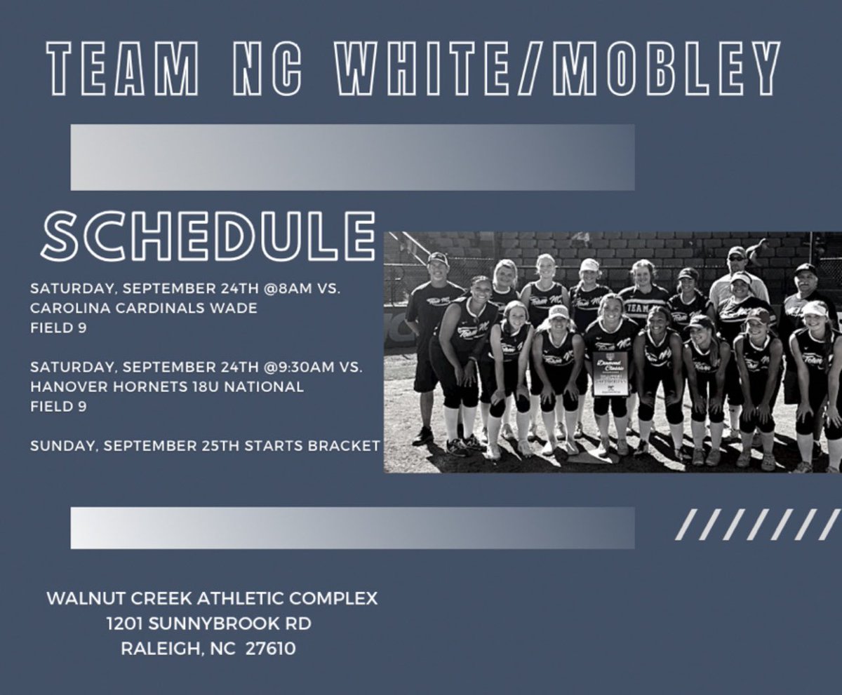 Our schedule for this weekend in Raleigh