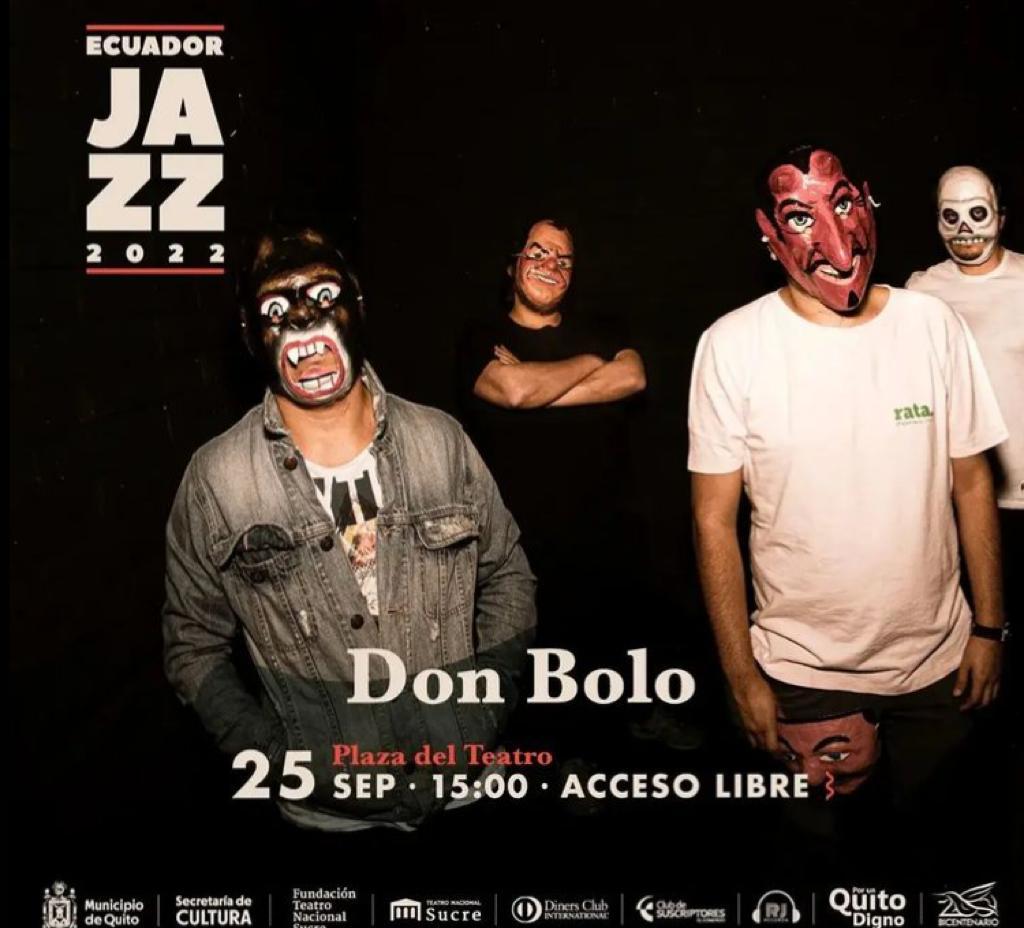 SesionesUIO's tweet photo. Este domingo 25 no se pierdan a Don Bolo en el Festival Ecuador Jazz del @TeatroSucreQ 
Plaza del Teatro Sucre - 3PM - GRATIS

Escúchalos acá:
https://t.co/noS2r5KqQC https://t.co/pL10oc2BJo
