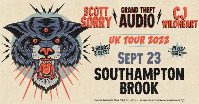 Rob Lane (@laney74) on Twitter photo Sadly this tour has suddenly hit the turbo boost and is coming to a close very soon. On the plus side the last few gigs have been getting better and better. Catch <a href="/GTABanned/">Grand Theft Audio</a> <a href="/scottsorry/">Scott Sorry</a> <a href="/CJWildheart/">CJ Wildheart</a> at <a href="/TheBrookSoton/">TheBrookSoton</a> tomorrow night! 🤘🔥🤘 Sadly this tour has suddenly hit the turbo boost and is coming to a close very soon. On the plus side the last few gigs have been getting better and better. Catch <a href="/GTABanned/">Grand Theft Audio</a> <a href="/scottsorry/">Scott Sorry</a> <a href="/CJWildheart/">CJ Wildheart</a> at <a href="/TheBrookSoton/">TheBrookSoton</a> tomorrow night! 🤘🔥🤘