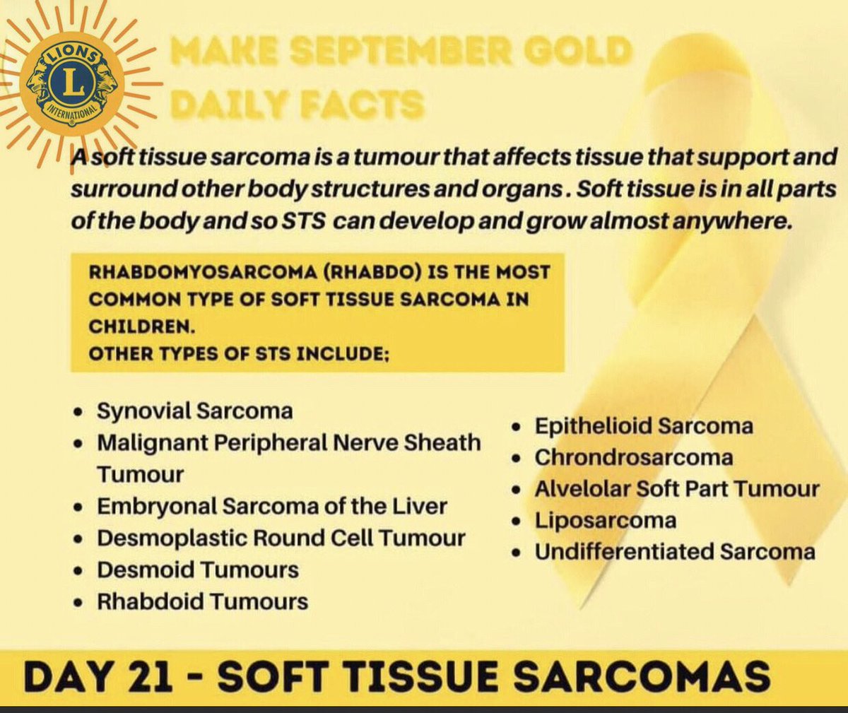 DowntownKgnLC's tweet photo. Days 18-22: #makeSeptembergold #ChildhoodCancerAwarenessMonth #ChildhoodCancer #DTKLions #weserve #typesofcancers https://t.co/Vr8rVuFYg2