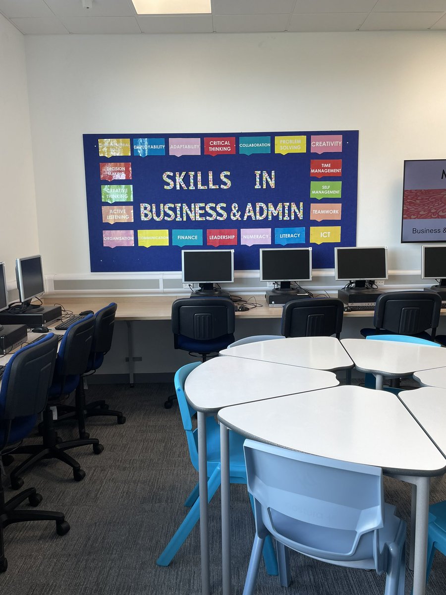 First wall display in the new building!! Reminding pupils of the skills they develop in Business &amp; Admin 🌟✏️ <a href="/BoclairBusiness/">BoclairBusiness</a>  <a href="/BoclairAcademy/">Boclair Academy</a>
