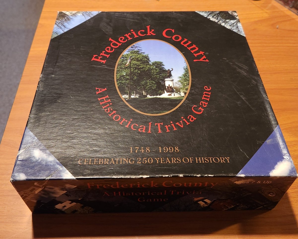 Dave3471's tweet photo. @Super70sSports Who needs state-level trivia when you can have hours of fun with @FrederickCoMD Trivia? Got this baby as a gift from the county when I graduated. https://t.co/j6ZpbnntaS
