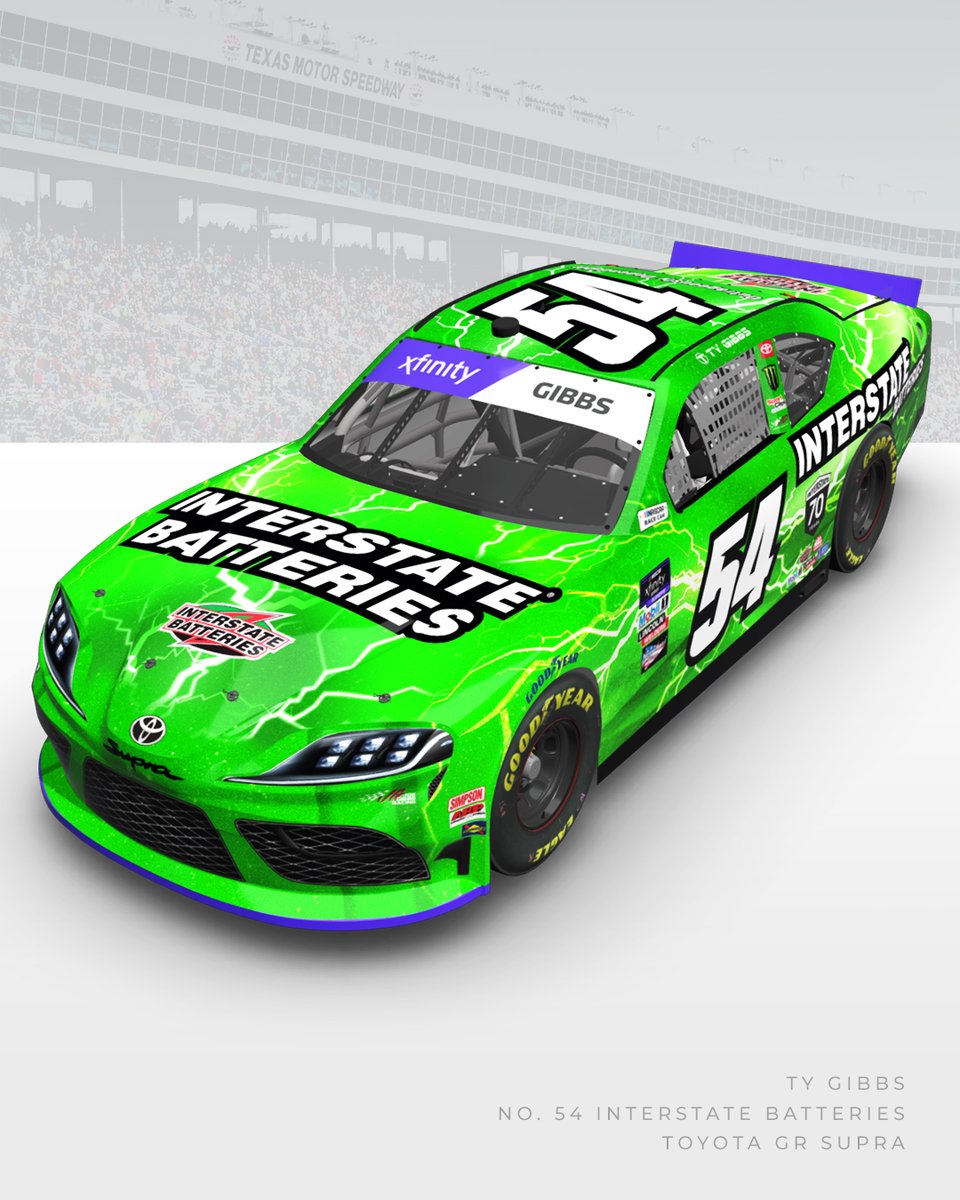 JoeGibbsRacing's tweet photo. Our #Supra Squad is ready to take on @TXMotorSpeedway  🤠 🤠

#18 | @JHNemechek | @romcoequipment
#19 | @BrandonJonesRac | @MenardsRacing  
#54 | @TyGibbs | @interstatebatts   

#TeamToyota https://t.co/cT2hV5a274