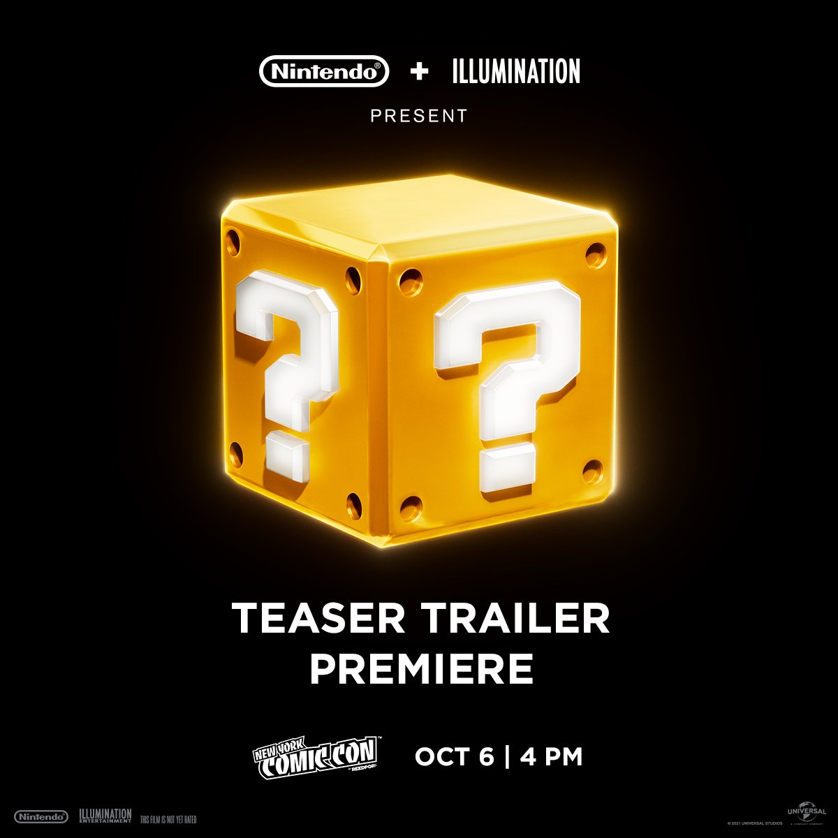 Join us October 6th at 4pm ET for the teaser trailer premiere of Nintendo & Illumination’s upcoming Super Mario Bros. film, releasing April 7, 2023.