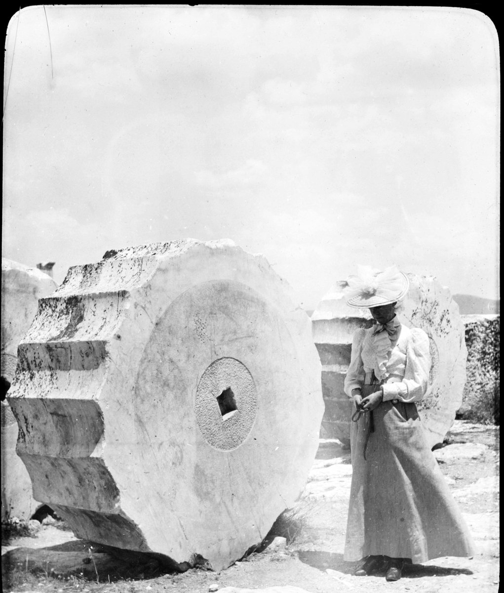 Ju_Gearhart's tweet photo. Another #Archaeology #lanternslide this one captioned "Athens: Parthenon, drum of column" #Parthenon https://t.co/CVOR9xIJsX