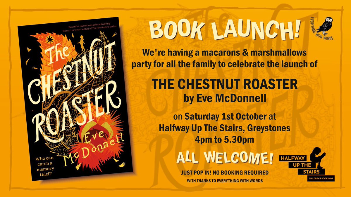 I’m looking forward to getting stuck into this absolute beauty of a book by @Eve_Mc_Donnell prior to the launch in the fantastic @HalfwayUpBooks on Saturday 1st Oct - what a gorgeous cover! #TheChestnutRoaster