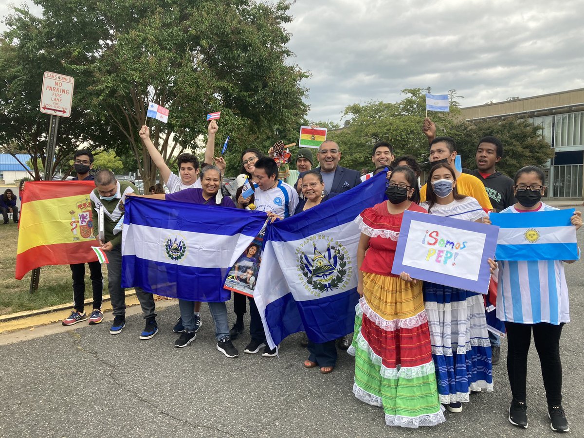 Margaretchungcc's tweet photo. Viva @APSCareerCenter Hispanic Heritage Month Parade of Flags! What an awesome celebration and display of pride and joy!! So happy to be #WeAreACC! @APSVirginia @ACC_EL_Inst @TheAcademy_ACC @arlingtontechcc @PepProgram @ACCEquityExcel https://t.co/WEctWAnFpU