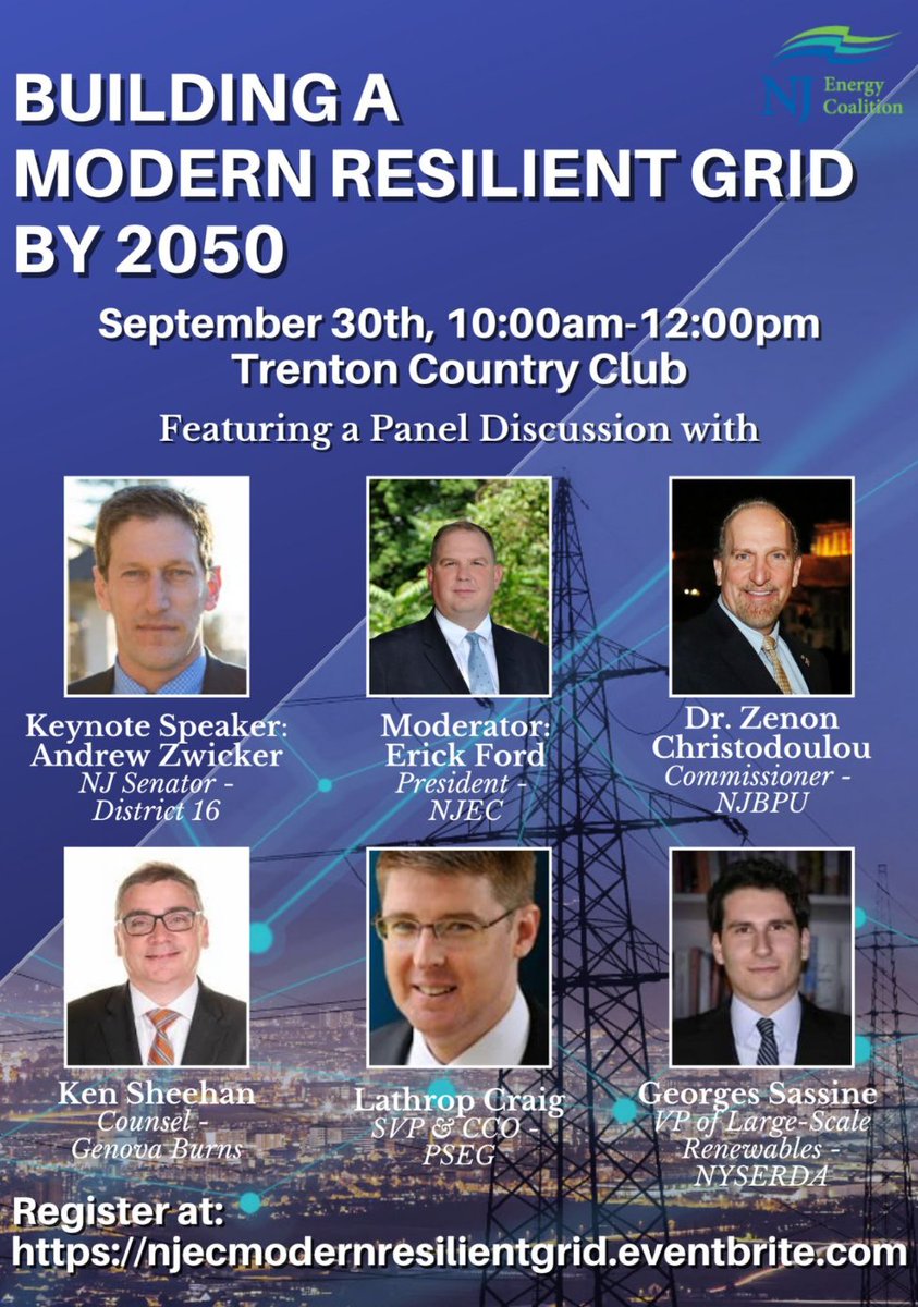 GenovaBurns's tweet photo. #GenovaBurns Counsel & #Energy and #UtilityLaw specialist #KennethJSheehanEsq. (@kjsesq) will be a featured speaker on an upcoming @Energy_NJ panel entitled "Building a Modern Resilient Grid by 2050". Register here: https://t.co/rsX7o11hbd #CleanEnergy #PowerGrid https://t.co/yhFoKCT29o