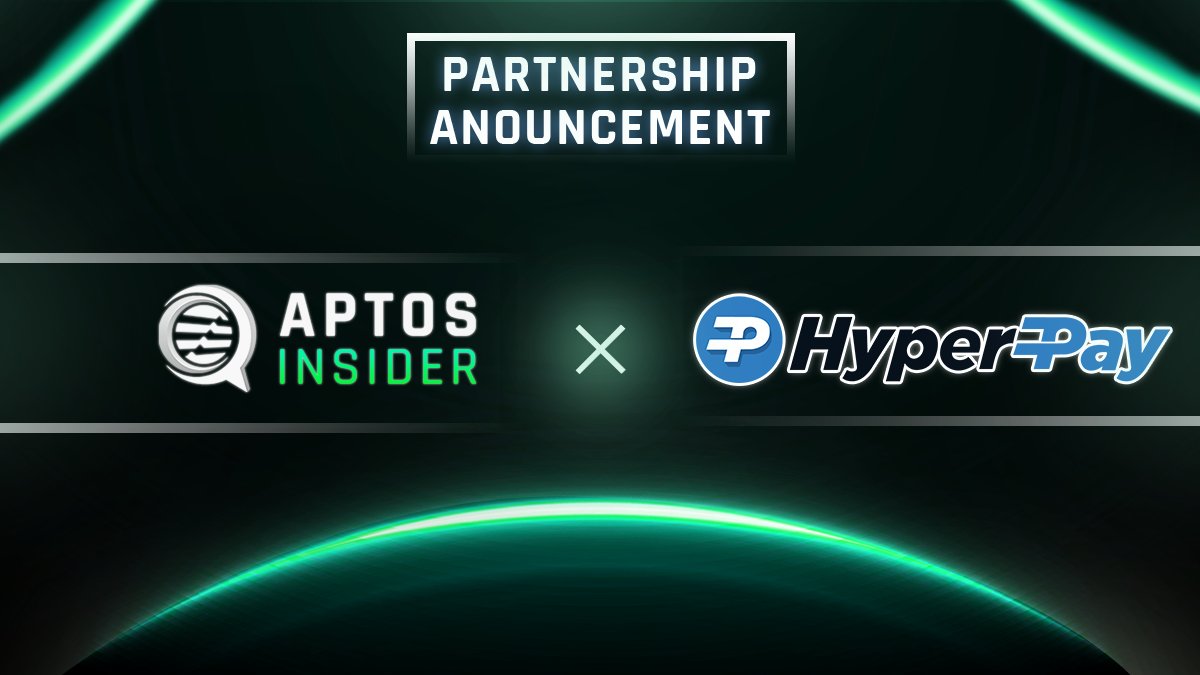 PARTNERSHIP ANNOUNCEMENT 🎉🎉🎉
HyperPay  ✖️ Aptos Insider 

🎁 GIVEAWAY 500$ for 10 LUCKIEST PEOPLE

✅Follow <a href="/hyperpay_tech/">Hyper Pay</a> &amp; @aptos_ins 
✅Like &amp; RT &amp; Tag 3 Friends
✅Add #AptosInsider in your Bio

⏰48hrs
Good luck 🚀

#Aptos #AptosEcosystem #Giveaway
