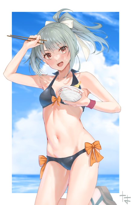 #夏が終わりそうだし今年描いた水着絵を貼ろう 