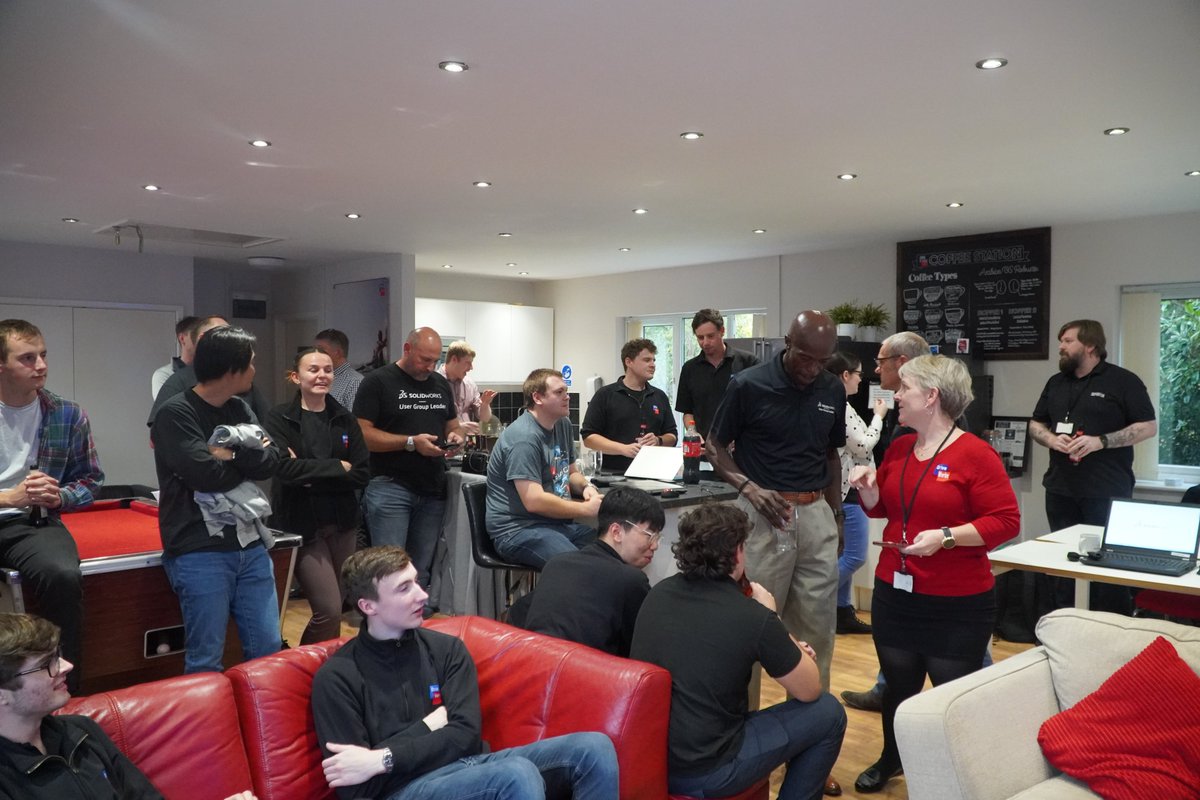 DriveWorks's tweet photo. UK SWUG Regional meet-up is well underway at DriveWorks HQ with a surprise visit from @Joenlance! @SOLIDWORKS @KjDesigns365 @Jonny132h #SWUG https://t.co/uF6vZLYqgk