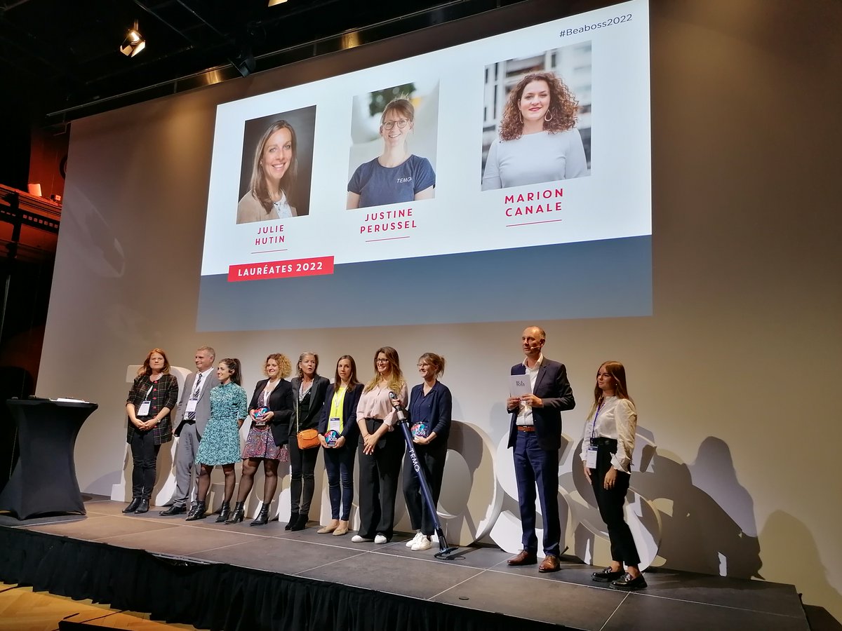 Pour clôturer cette 8ème édition, découvrez les 3 lauréates de Be a Boss La Finale 2022. 🤩🤩🤩
<a href="/JustinePerussel/">Justine Perussel</a> - TEMO France, <a href="/JulieHutin/">Julie hutin</a> - StemInov &amp; <a href="/MarionCanale/">Marion Canale</a> - Cearitis

Merci à nos candidates, nos intervenant(e)s, nos membres du jury et à toute l’équipe Be a Boss.